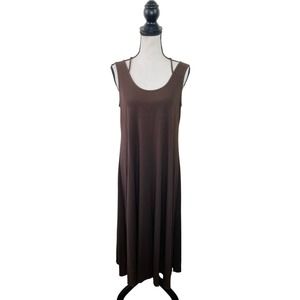 Eileen Fisher Knit A-Line Midi Dress Women Small Stretch Casual Classic Packable
